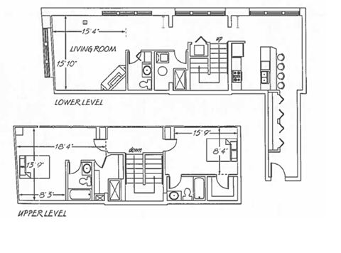 Floor plan for 2 beds, 2 baths, 1522 sqft
